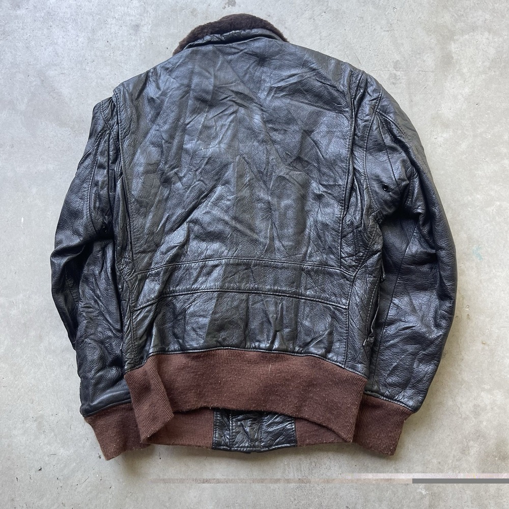 VTG 80s Banana Republic G-1 Leather Flight Jacket Men… - Gem